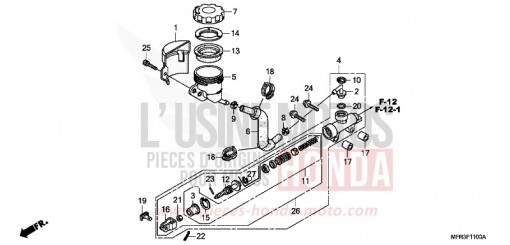REAR BRAKE MASTER CYLINDER VT1300CXA de 2010